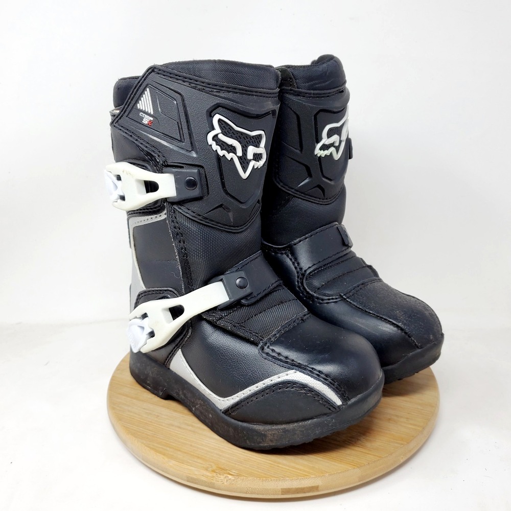 Fox Comp 5K Boots Kids 12 Black K12 MX Motocross Dirt Bike Boys Girls Shoes